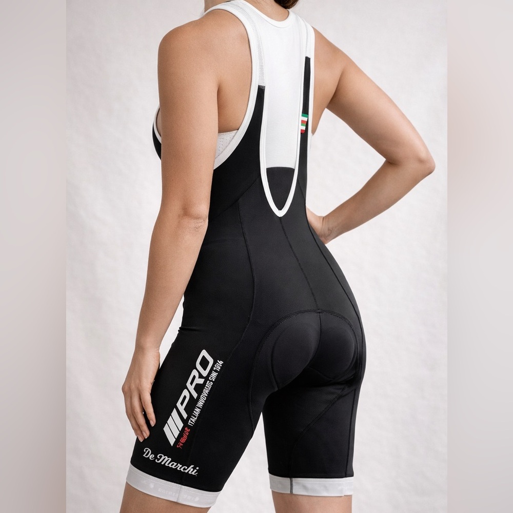De Marchi Cycling Bib Shorts Padded Black  LOGO Italian Made Size L